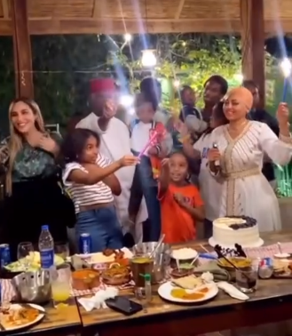 Regina Daniels and co-wife, Laila, throw their husband, Ned Nwoko, a special birthday dinner (video)