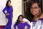 Oprah Winfrey shows off her new trim figure at the Golden Globes red carpet after admitting to using weight-loss medication (photos)