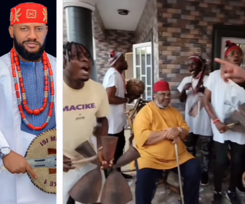 Actor Yul Edochie shares video of his dad, Pete Edochie, celebrating his birthday in his absence