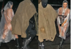 Biance Censori goes completely n@ked under transparent raincoat for outing with husband Kanye West (photos)