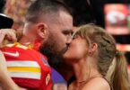 Taylor Swift kisses Travis Kelce on the field after Kansas City Chiefs win the Super Bowl (video)