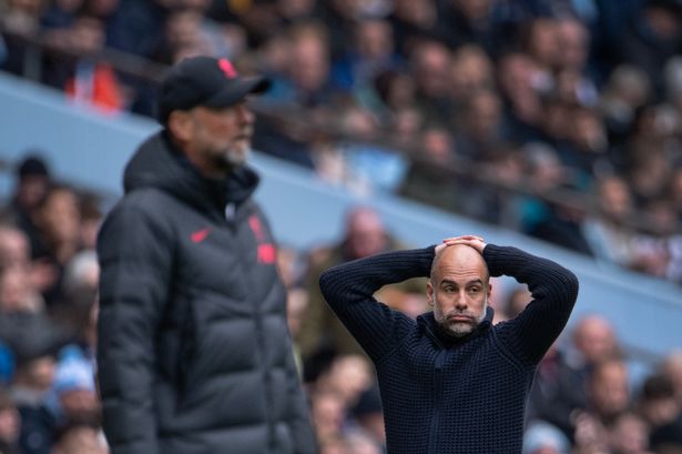 Manchester City manager Pep Guardiola reacts the last time the Blues faced Liverpool at the Etihad Stadium