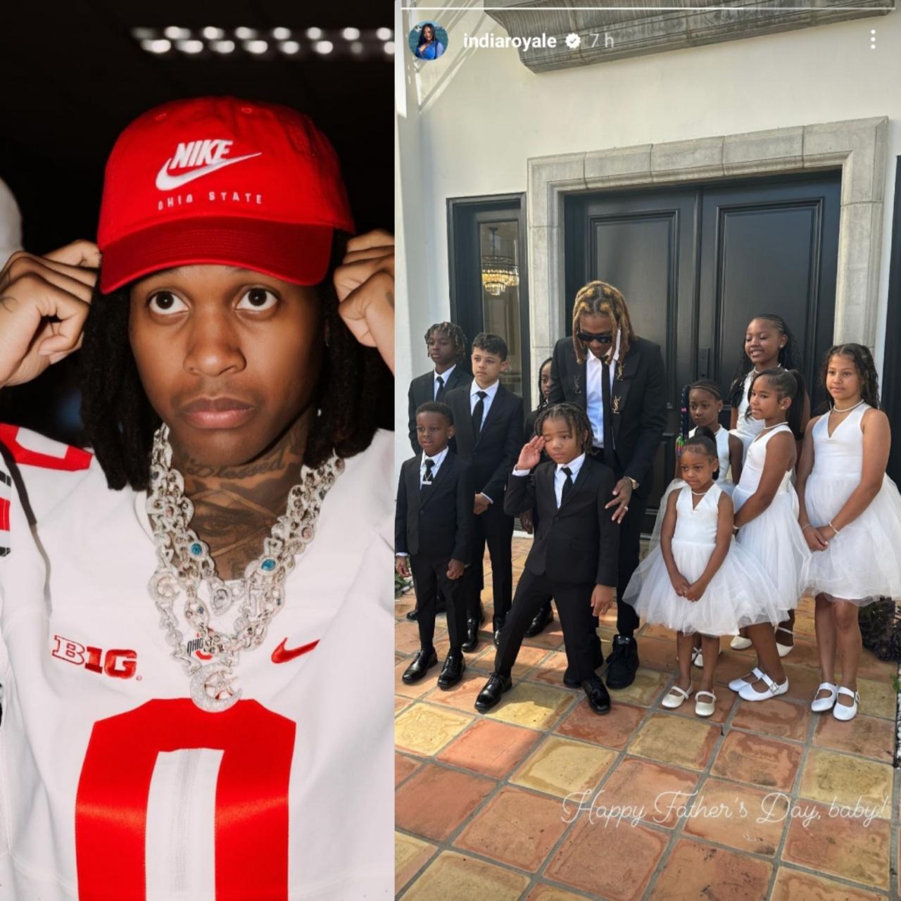 Lil Durk, 31, photographed with all his kids from 6 different women on Father